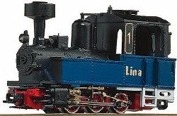 Dampflok blau/schwarz 'Lina'
